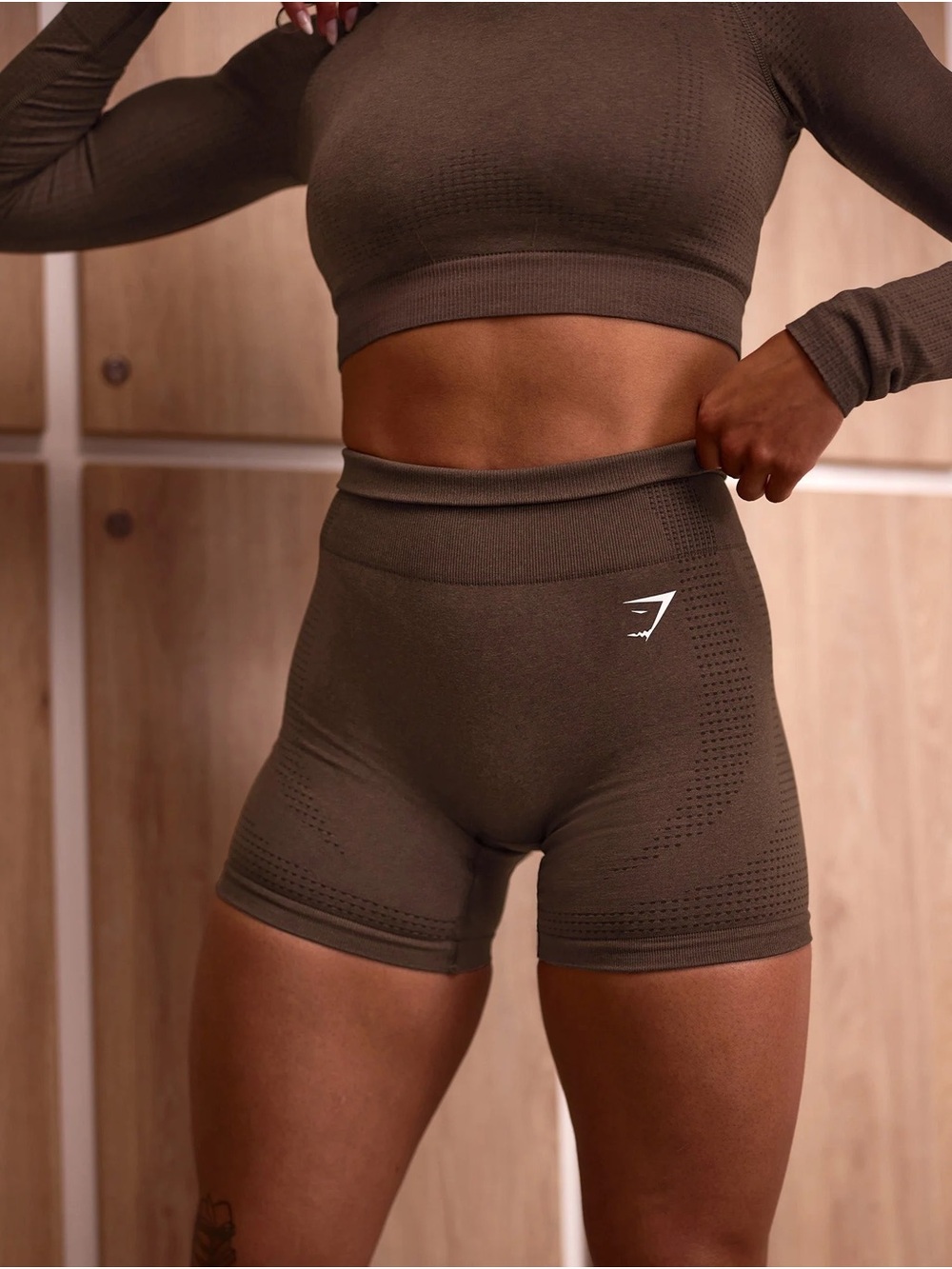 Gymshark Vital Seamless High-Waist Bike Shorts AND Seamless long sleeve crop top